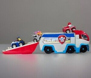 Paw Patrol Chase Skye Marshall Pup Squad Patroller Truck Complete Set w/ 3 Racer